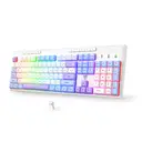 ET Clavier de jeu tri-mode 100 %, disposition QWERTY US, rétroéclairage RGB, touches macro personnalisables, 26 touches anti-ghosting, batterie 4000 mAh, claviers d’ordinateur au toucher onctueux image 0