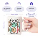Alphynix 1pc 11oz White Mug with "Best Dog Mom Ever" Quote & Bone/Paw Print Design, Heartwarming Christmas or Thanksgiving Gift for Dog Lovers image 7