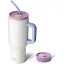 Bottle Bottle 40Oz Stainless Steel Vacuum Tumbler with Handle and Straw, Travel Mug Car Cup for Coffee (Yogurt) image 0