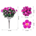Yuejia Lot de 6 bouquets de fleurs artificielles en soie camélia fuchsia - 38 cm image 5