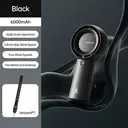 JISULIFE Ventilateur portable à main Life 5, batterie 6000 mAh [jusqu’à 18 h d’autonomie], ventilateur mini portable, rechargeable via USB, 5 vitesses, noir image 1