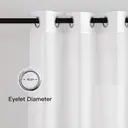 PONY DANCE Sheer Linen Look Curtains with Eyelet, 2 Panels W140 x L260 cm(W55 x L102 inch), White image 2