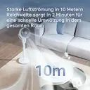 Airmate Luftzirkulationsventilatoren, höhenverstellbar (0,45–1,08 m), 3 Flügel, Reichweite 10 m, Drehregler, abnehmbar & tragbar, Neu eingetroffen image 10