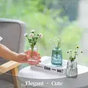Vases for Flowers Small Vase for Table Decoration, 3Pcs Vintage Bud Vases Coloured Ribbed Mini Vase Set for Kawaii Living Room Decor Bedroom Wedding Centrepieces image 2