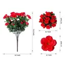 Yuejia Lot de 6 bouquets de fleurs artificielles en soie camélia rouge - 38 cm image 6