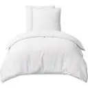 LeBonsoir Parure de lit brossée avec 1 housse de couette 155 x 220 cm et 2 taies d’oreiller 80 x 80 cm, avec fermeture éclair - Blanc image 1