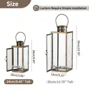 Lanterne décorative à suspendre en métal et verre vintage or - 24 cm image 1