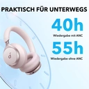 Soundcore von Anker, Space One – Pink, kabellose Kopfhörer mit aktiver Geräuschunterdrückung, 2x stärkere Stimmgeräuschunterdrückung, bis zu 40 Stunden Akkulaufzeit mit ANC, App-Steuerung, Hi-Res-Wireless-Audio mit LDAC, bequemer Sitz, klare Anrufe, Bluetooth 5.3 image 4