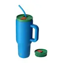 Bottle Bottle 40oz Stainless Steel Vacuum Tumbler With Handle And Straw, Travel Mug, Car Cup, Water Bottle For Gifts, Party, Office, Coffee (Deep Sea) image 0