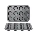 PURECOOK Carbon Steel Cake Mold Series | Gray | 12-Cavity 2-Piece Non-Stick Square Cake Mold Pan image 0