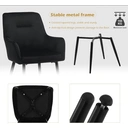 CLIPOP Dining Chairs Set of 2 Velvet Armchairs Kitchen Chairs with Backrest and Metal Legs Occasional Padded Leisure Accent Chairs for Dining Living Room 0430 velvet black 43.5*51.5*87.5cm image 6