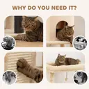 PawHut Cat Tree for Indoor Kittens, 132cm Cat Tower with Scratching Posts and Pad, Bed, House, Jumping Platform, Grooming Brush, Toy Balls, Anti-Tip Kit, Cat Climbing Frame, Beige image 1