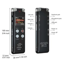 Rexsun 128GB Portable Digital Voice Recorder with LCD Screen, Intelligent Noise Reduction, ABS Aluminum Alloy in Gray, L357 image 9