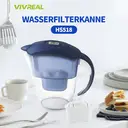 VIVREAL Wasserfilterkanne 2,4 L mit elektronischem Timer, entfernt Chlor, Kalk & Schwermetalle, kompatibel mit Brita-Filter, lebensmittelechtes ABS, empfohlener Wechsel alle 35 Tage HS518 image 2