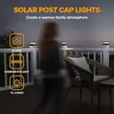 LUTEC 8-piece solar pole cover light, IP65 waterproof solar fence pole light suitable for 4x4 5x5 6x6 wooden/vinyl poles, warm white 3000K LED solar lighting decoration, suitable for courtyards, gardens, terraces, decks image 4