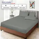 LeBonsoir 135x190cm Fitted Sheet， 30CM/12Inch Deep Pocket - 100% Cotton， No-Pop Off Elastic， 1 Fitted Sheet Only-Light Gray image 8