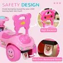 AIYAPLAY Ride on Car, Push Along Toy, Toddler Car Foot to Floor with Under Seat Storage, Anti-Over-Backwards Device, Horn, Music, Light, for 18-36 Months, Pink image 4