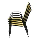 Outsunny 4 Pieces Garden Chairs, Stackable Outdoor Chairs with High Backrest and Armrest, Breathable Mesh Fabric Dining Chair Set of 4, Beige image 6