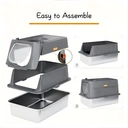 Stainless Steel CAT Litter Tray with Lid XXL， Includes Footpad and Litter Tray Scoop， Large Metal Cat Litter Tray Closed - Non-Adhesive， Easy to Clean， for Large Cats image 3