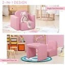 HOMCOM Kids Armchair Toddler Sofa Children's Chair, 2 in 1 Kids Table Chair Set with Wooden Frame, for 3 Years Old Boys Pink image 3
