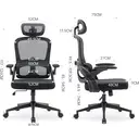 Sihoo M102C ergonomische gaas kantoorstoel, hoge rug bureaustoel met 3D armleuningen, in hoogte verstelbare lendensteun, draaibare computer werkstoel, zwart image 9