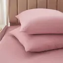 Meeallhome  Washed Brushed Duvet Cover Set 135*200cm/50*75cm*1  Beige pink image 5