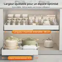 VIVREAL Organisateur de placard extensible de 30 à 50 cm en acier inoxydable - Blanc image 3