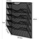 Senhoglb 5 Tier A4 Mesh Wall Pocket File Holder，Black, New Year Sale , Top gift picks image 1