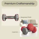 SONGMICSHOME  Set of 2 Neoprene Hex Dumbbells, 2 x 3 kg, with Dumbbells Bars, Home Training, Red image 6