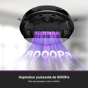Eureka E20 Plus Robot aspirateur 8000 Pa avec station d'autovidage, fonction anti-emmêlement et autonomie de 180 minutes - Noir image 3