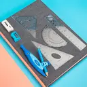 Deli Compass and Ruler Set, Includes Compass and Protractor for Precise Drawing, 1-Pack for School, Office, and Geometry Use,1Pack image 7