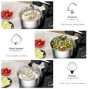 AUCMA staande mixer, 5 liter, 10 snelheidsinstellingen, kantelbare kop, 3-in-1 staande mixer met mengkom, deeghaak, garde en menghaak, mixer voor bakken, taart, brood, pizza, gebak, pasta en de meeste huishoudelijke koks, 400W pure copper AC-motor, (5 liter, zwart) image 5