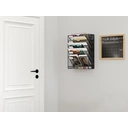 Senhoglb Porte-revues mural A4 en maille métallique avec 6 compartiments - Noir image 5