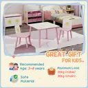 AIYAPLAY 3-Piece Kids Table and Chair Sets, Kids Table with 2 Chairs Set Furniture with Star Pattern for Boys and Girls, Bedroom, Nursery, Playroom, Pink image 1