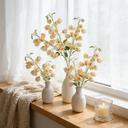 Yuejia Lot de 3 bouquets de fleurs artificielles en soie campanule champagne - 84 cm image 1