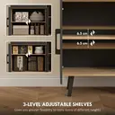 HOMCOM 176 cm Tall Kitchen Cupboard with RGB LED Lights, Freestanding 6-Door Kitchen Storage Cabinet with 2 Drawers, Adjustable Shelves, Open Countertop and Cable Hole, Oak and Black image 5