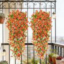 4Pcs 29.5in/75cmArtificial Flowers for Outdoors,Fake Plant Spring Summer Decor, No Fade Faux Flower for Front Door Porch Planter Patio Yard Garden(orange) image 5