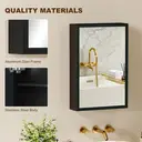 kleankin Bathroom Cabinet with Mirror, Wall Mounted Bathroom Mirror Cabinet with Storage Shelves, 40 x 12 x 60 cm, Black image 7
