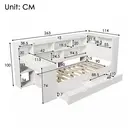 Merax Single Daybed with Bookcase & Computer Desk, 3FT Sofa Bed with Storage, Drawers & USB Type-C Port, 90 x 190 cm Multi-functional Wooden Bed Frame for Living Room/ Bedroom, White (No Mattress)  image 1