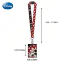 Porte-carte à cordon Disney Minnie Mouse Officiel - Rouge à Pois Blancs en Jean, Thème Toon, Accessoire Personnage et Cadeau image 1