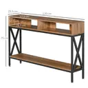 HOMCOM Table Console  Industriel Multi-rangements 120 x 23,5 x 75 cm Bois Noyer image 5