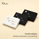 Oirlv Small Jewelry Tray Ring Earrings Jewelry Display Trays Stackable Jewelry Organizer Trays, linen 3 Slots Jewelry Drawer Organizer Inserts For Dresser image 3