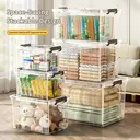 Thick Clear Plastic Storage Box 4 Pack 42x30x25cm image 3