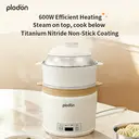 Plodon One Touch Rice Cooker with Steamer, 2.3L Non-stick Electric Cooking Pot Hot Pot, Auto Keep Warm, Multifunctional Cooker for Soup, Oatmeal , Rice, Noodles （with Rice Spoon and Measuring Cup) image 0