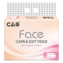 C&S Facial Tissues, Floral Scent,3-Ply, 720 Sheets (120 Sheets * 6 Packs), Family Sharing Pack, Economical image 1