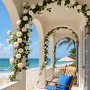 Wei's Moment Pack of 3 (2 metres) Artificial Flower Garland Champagne Peony Garland Artificial Flower Garland Roses Silk Flowers Garland Artificial Flowers Hanging Rose Garland for Wedding Home Decor image 2