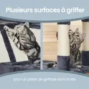 SONGMICS Arbre à chat hauteur 206 cm avec 13 griffoirs, 2 plateformes, 2 niches et panier, hamac, pompon - Gris anthracite image 6