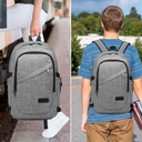 Smart Travel Backpack for 15.6” Laptop with USB Port, Lightweight Anti-Theft Daypack for Work, Study & Daily Commute (Grey) image 6