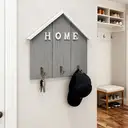 ALPHYNIX Porte-clés mural en forme de maison avec 3 crochets en métal - Gris image 3