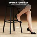 HOMCOM Bar Stools Set of 2, Faux Leather Upholstered Barstools, Industrial Breakfast Bar Chairs with Backrest and Footrest for Kitchen Island, Dining Room, Rustic Brown and Black image 5